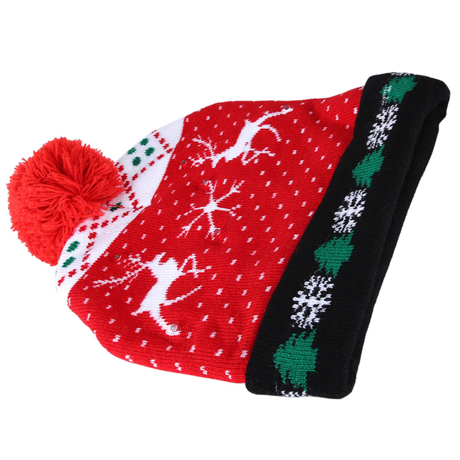 Stylish Luminous Light Up Christmas Hat Knitted Hat for Adult Children view 5