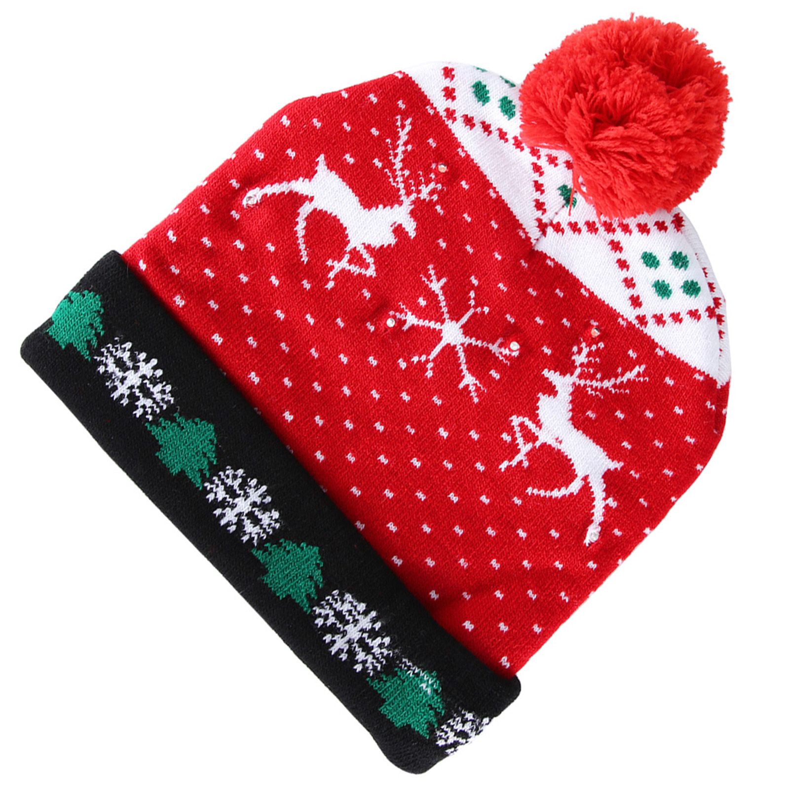 Stylish Luminous Light Up Christmas Hat Knitted Hat for Adult Children view 7