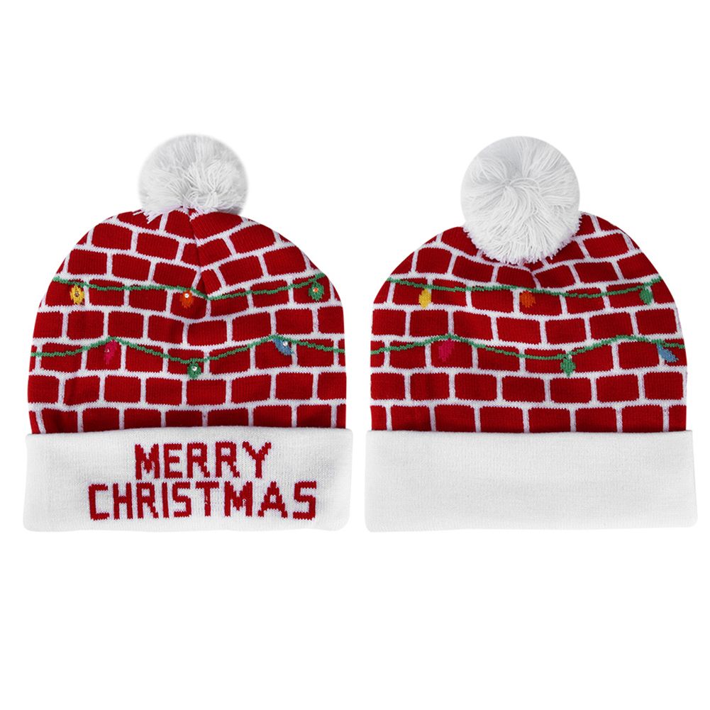 Christmas Knitted Soft Warm Winter Hat Light Hat for Children Adults Festivals view 2