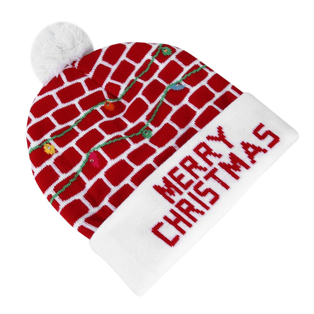 Christmas Knitted Soft Warm Winter Hat Light Hat for Children Adults Festivals view 6