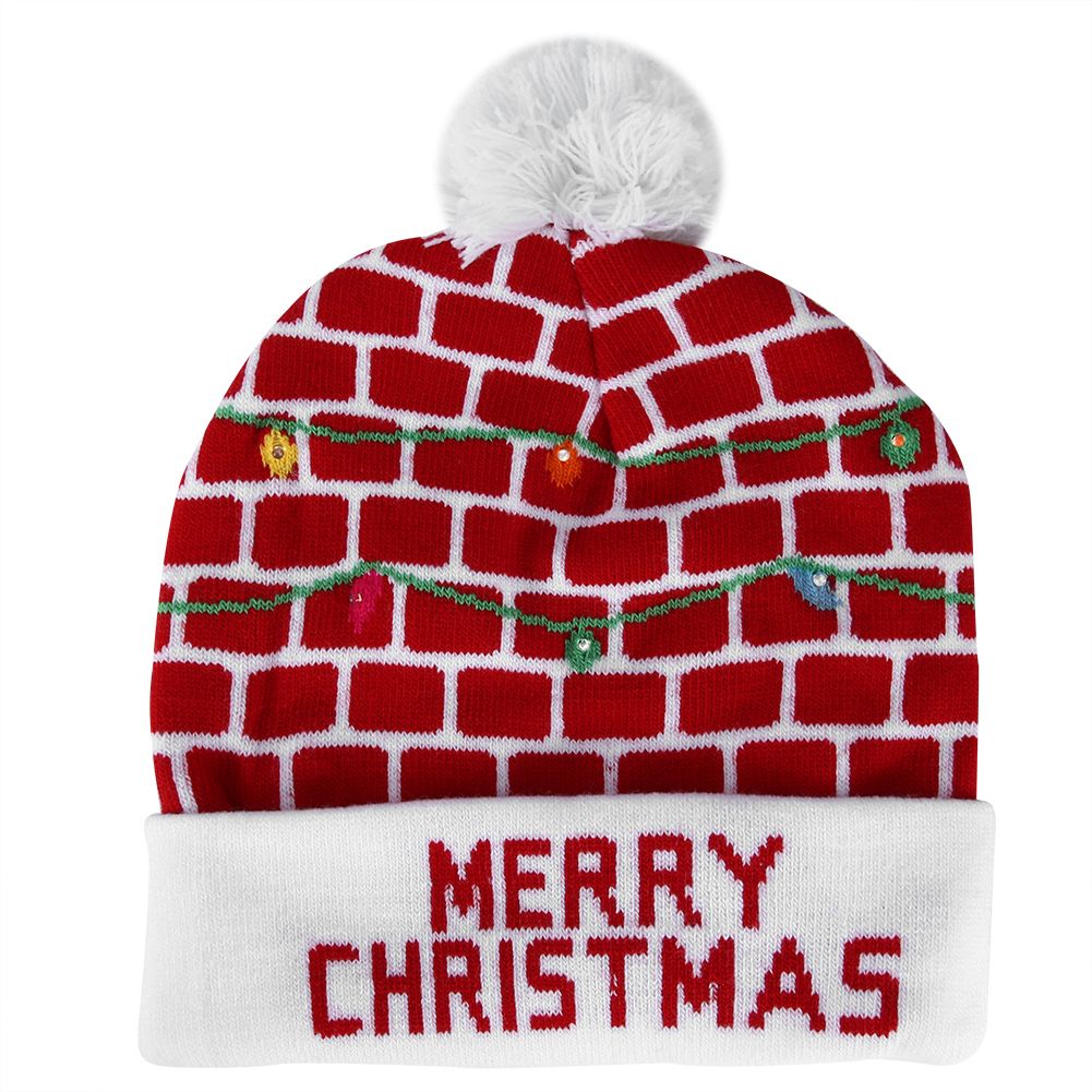 Christmas Knitted Soft Warm Winter Hat Light Hat for Children Adults Festivals view 8
