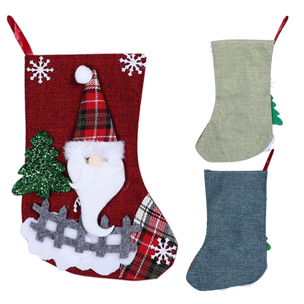 3Pcs/Set Christmas Stockings Sock Gift Bag Hanging Pendant Christmas Tree view 8
