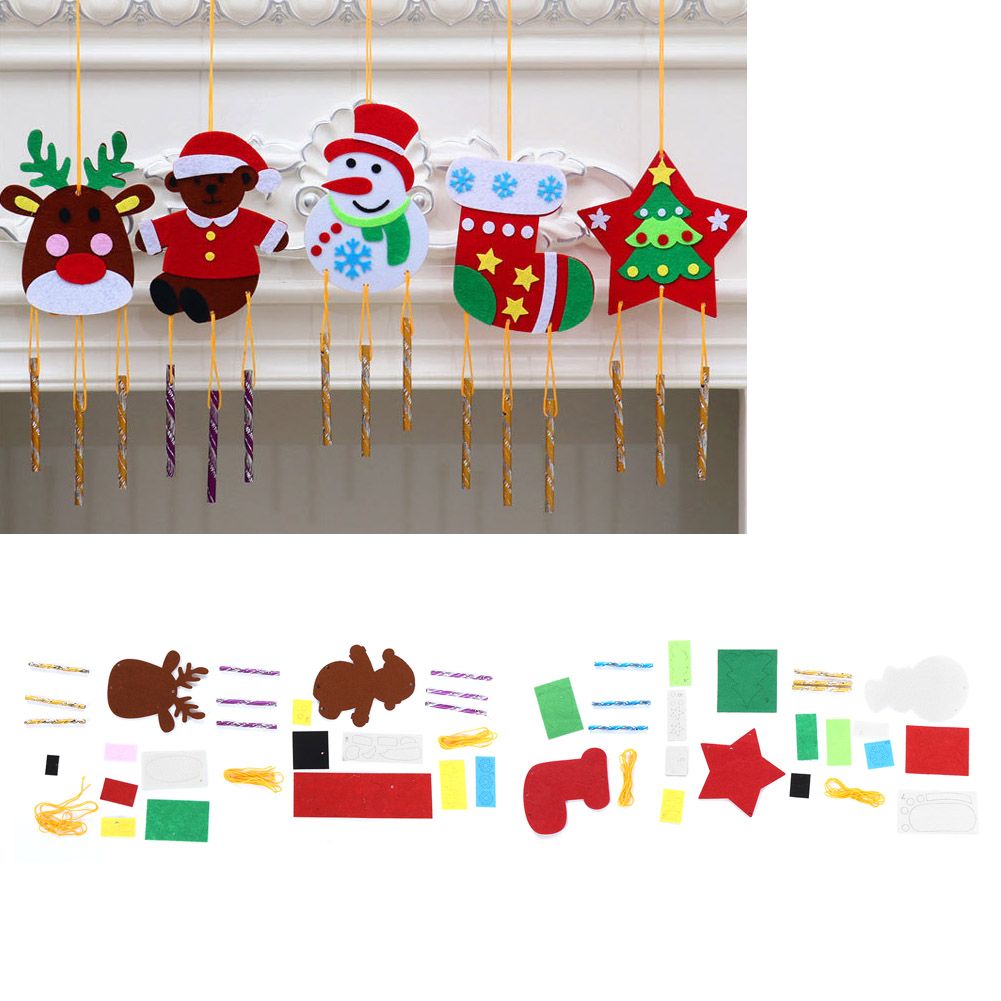 Children DIY Handcraft Wind Chimes Bells Xmas Tree Hanging Pendant Christmas view 9