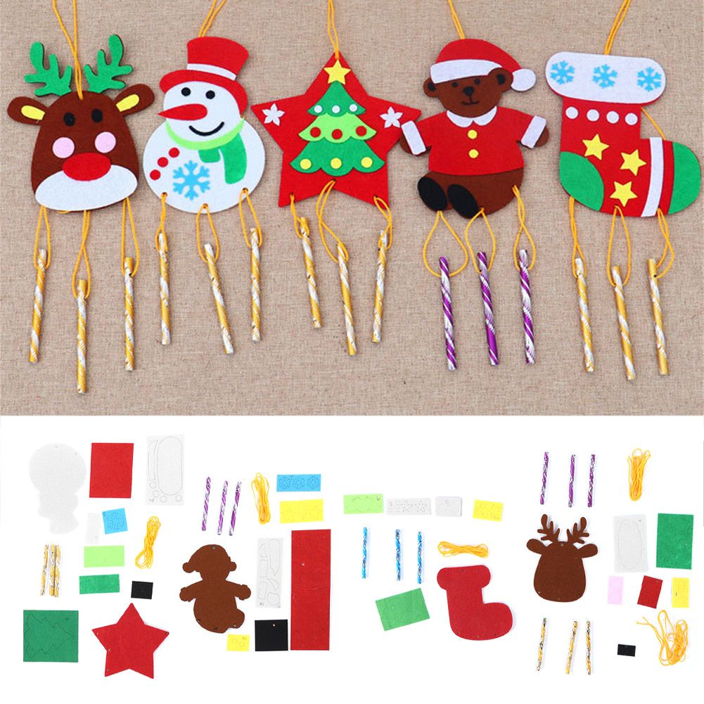 Children DIY Handcraft Wind Chimes Bells Xmas Tree Hanging Pendant Christmas view 10