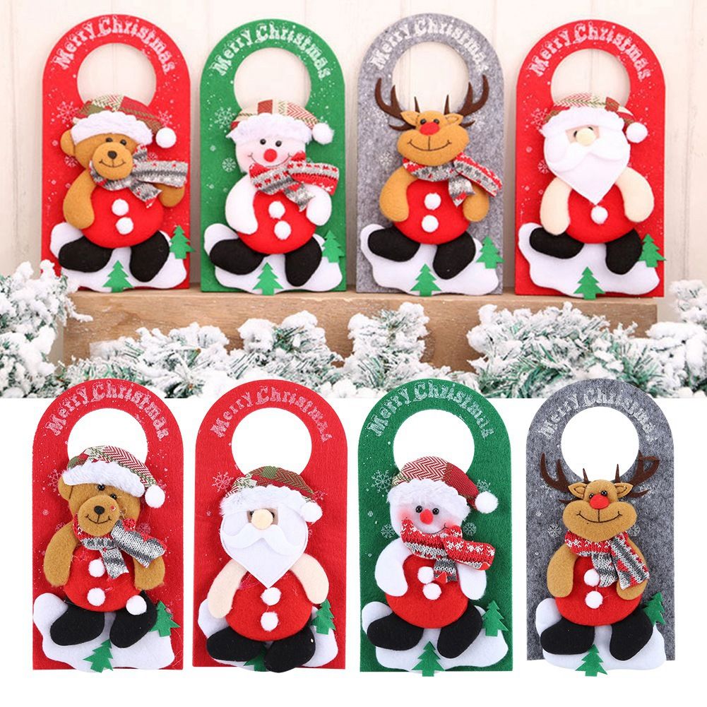4PCS/Set Christmas Door Ornaments Cartoon Door Hanging Pendants for Hotel Shop view 10
