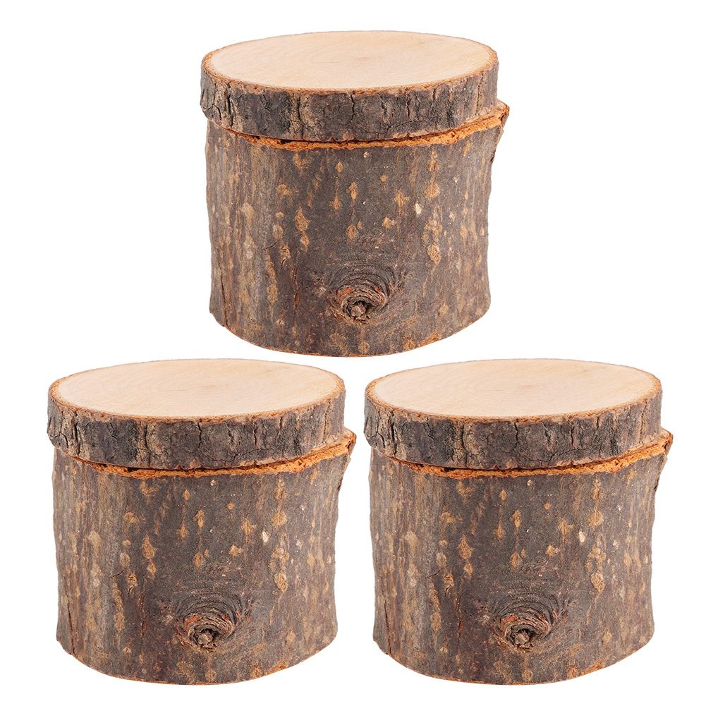 3pcs/ Set Wooden Ring Box DIY Rustic Wedding Ring Holder Bearer Container Case view 4