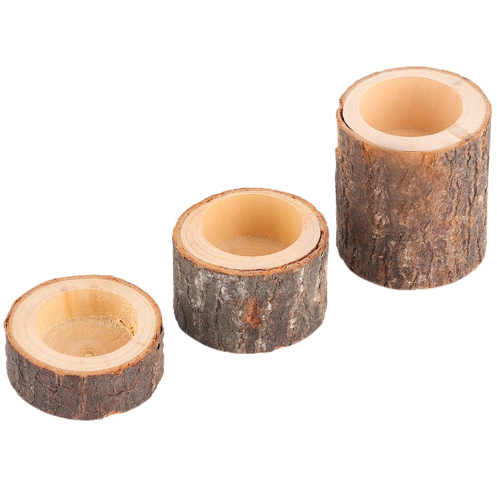 3pcs/Set Wooden Candle Stand Tea Light Candle Holders for Rustic Wedding Party view 4
