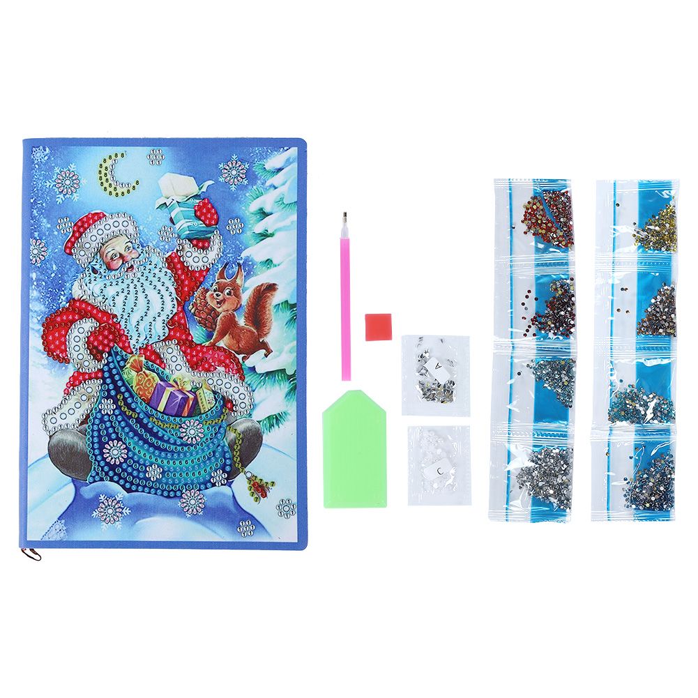 Santa Claus Pattern Diamonds Painting Notebook DIY Diamonds Pictures Kit view 2