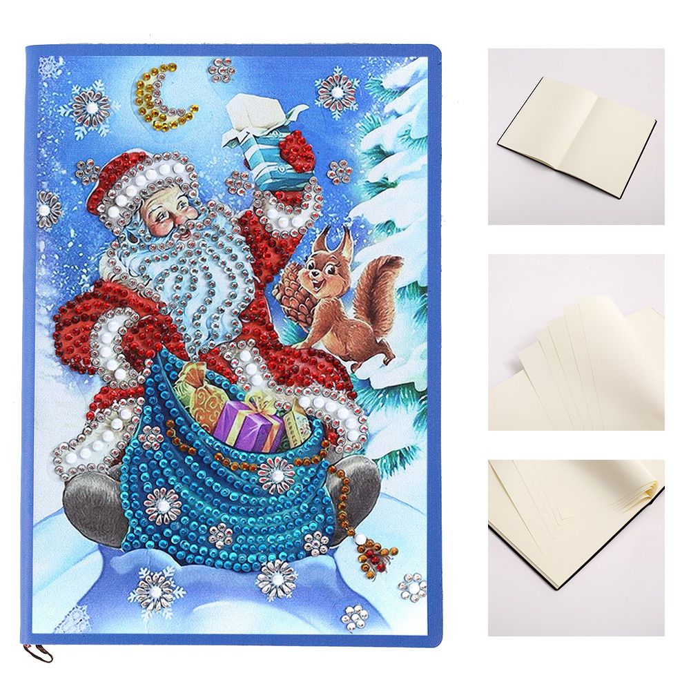 Santa Claus Pattern Diamonds Painting Notebook DIY Diamonds Pictures Kit view 3