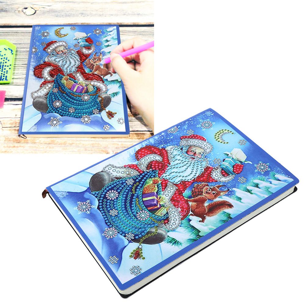 Santa Claus Pattern Diamonds Painting Notebook DIY Diamonds Pictures Kit view 9