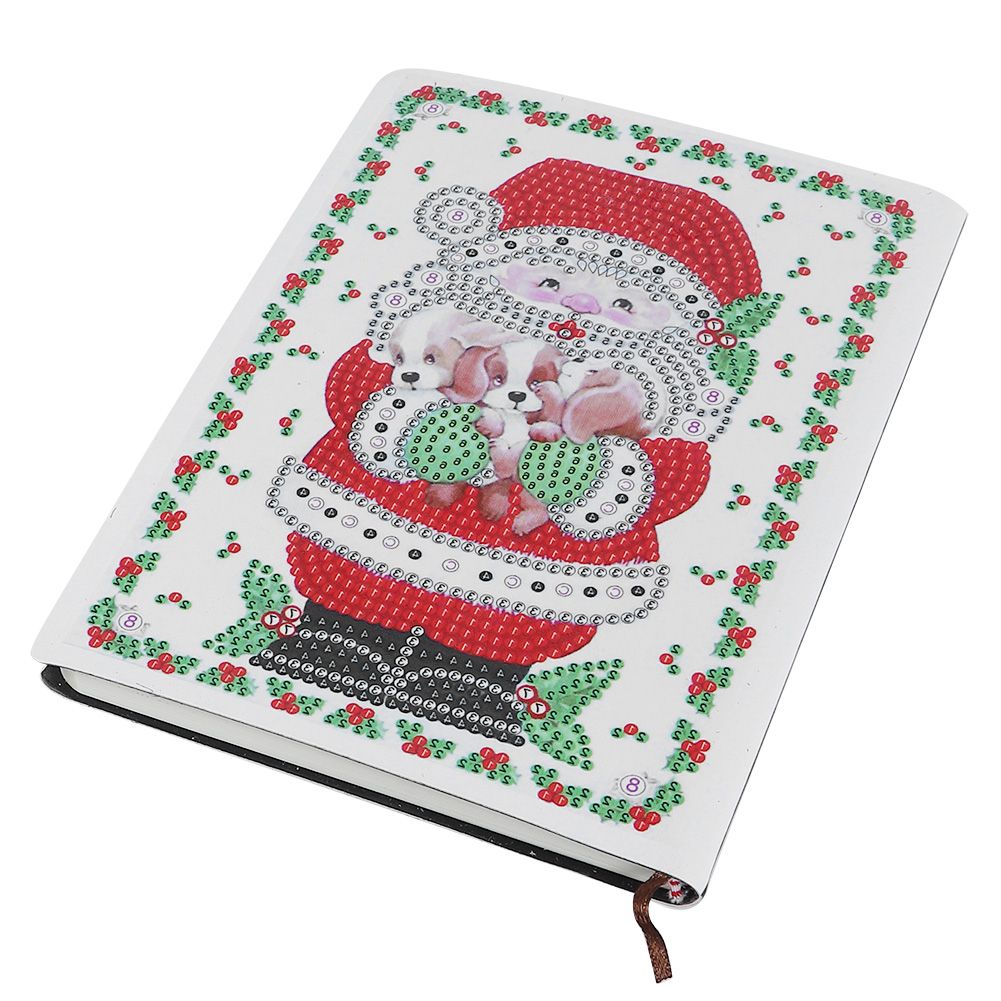 DIY Christmas Santa Claus Pattern Diamond Painting Notebook Kits Decoration view 6