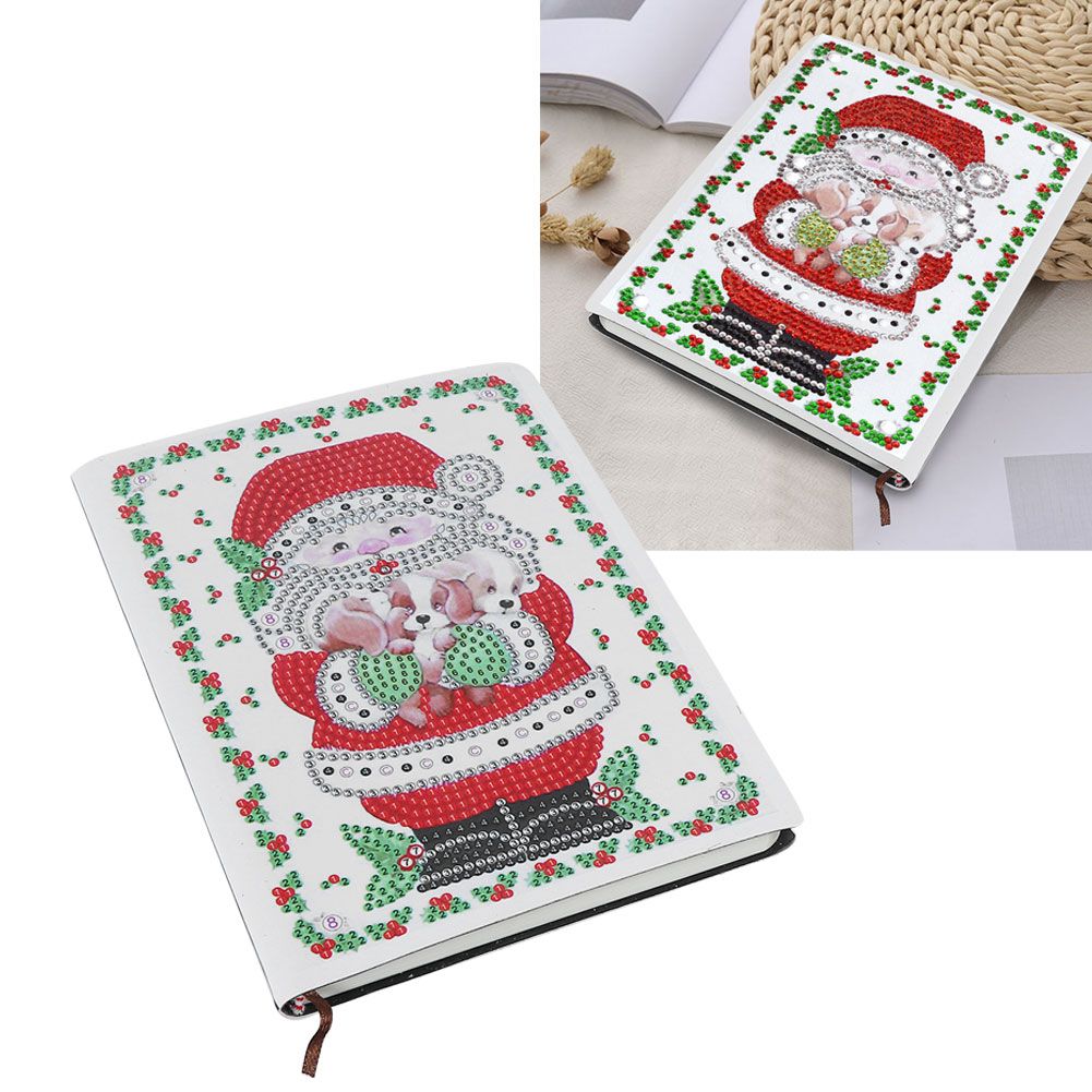 DIY Christmas Santa Claus Pattern Diamond Painting Notebook Kits Decoration view 9