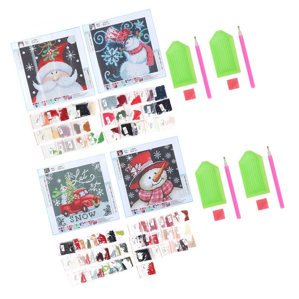 4 Set Full Drill Christmas Diamonds Painting Kit DIY HomeMade for Adults view 4