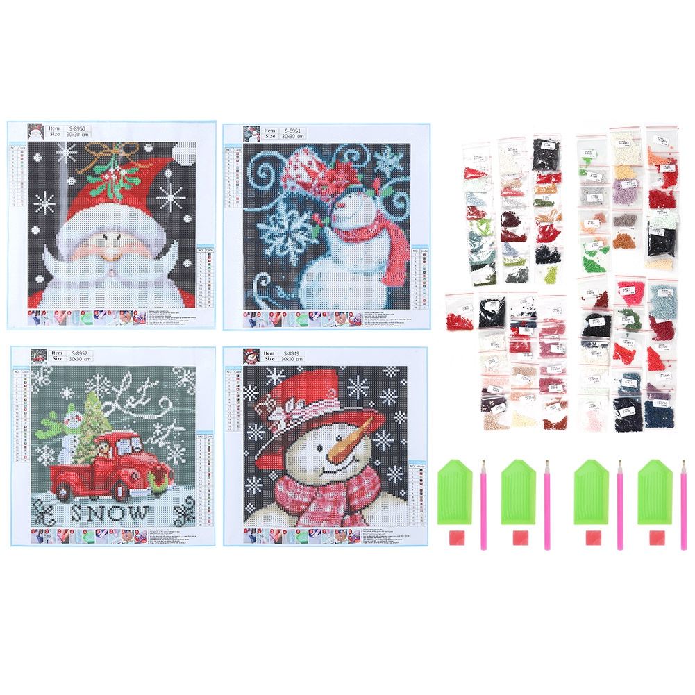 4 Set Full Drill Christmas Diamonds Painting Kit DIY HomeMade for Adults view 6