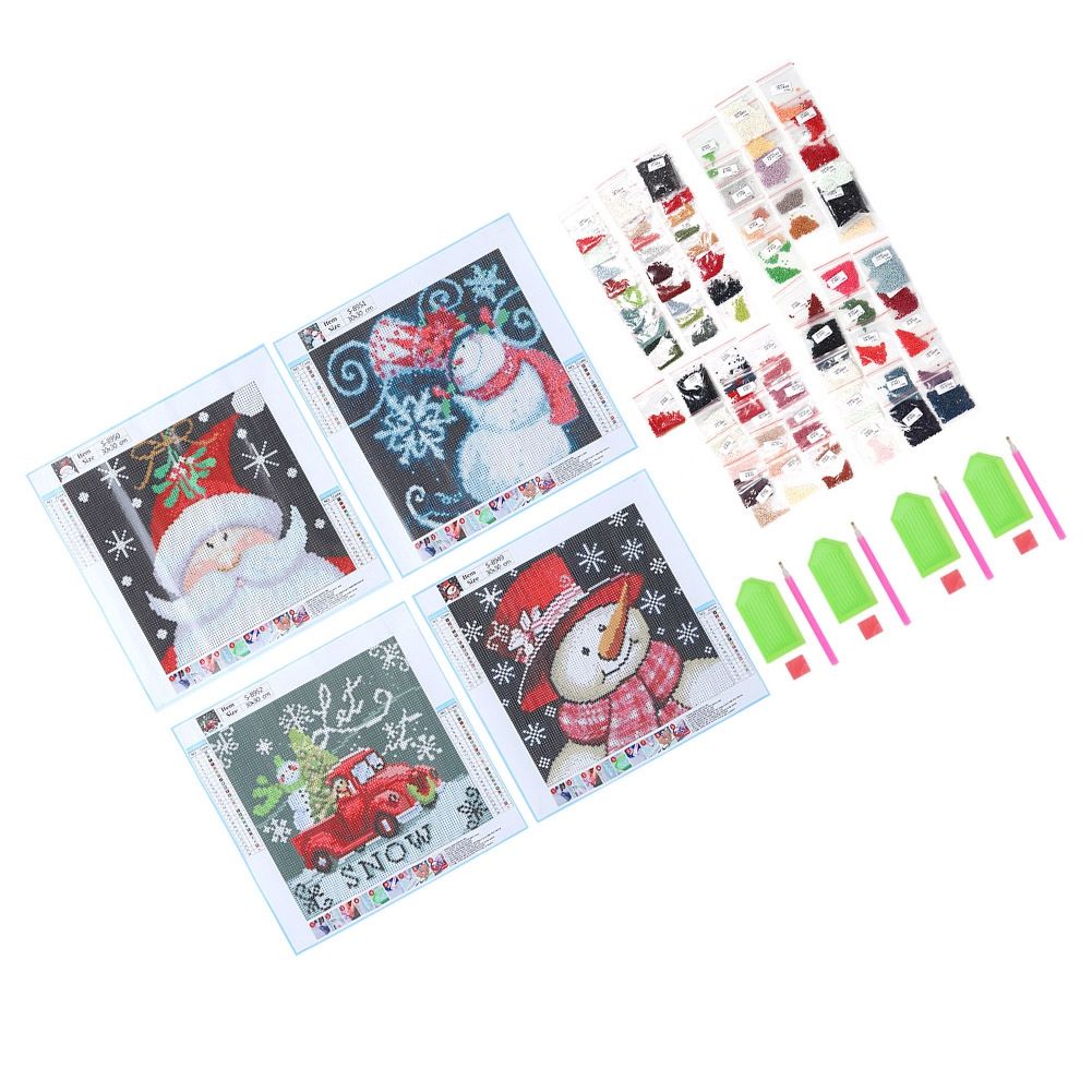 4 Set Full Drill Christmas Diamonds Painting Kit DIY HomeMade for Adults view 7