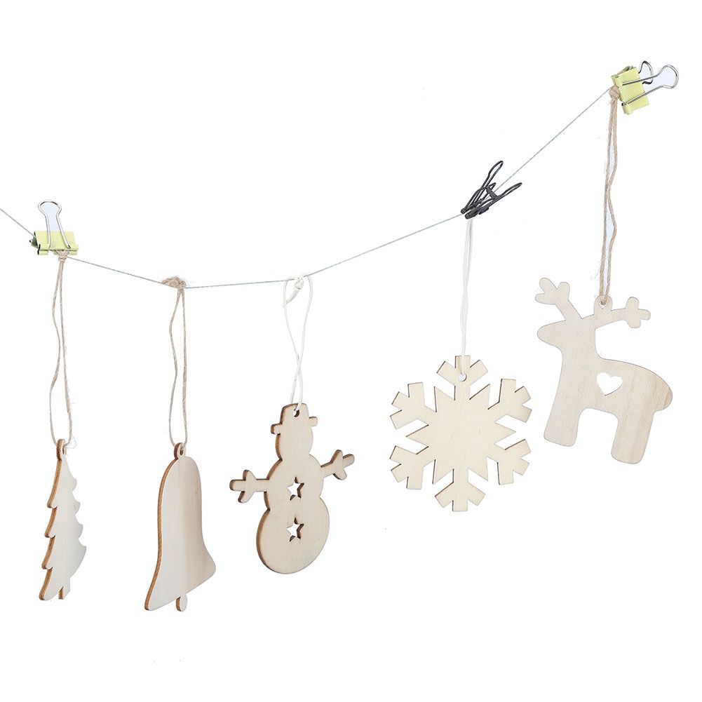 Innovative DIY Wooden Pendant Hanging Ornaments Crafts for Home Christmas Tree view 8