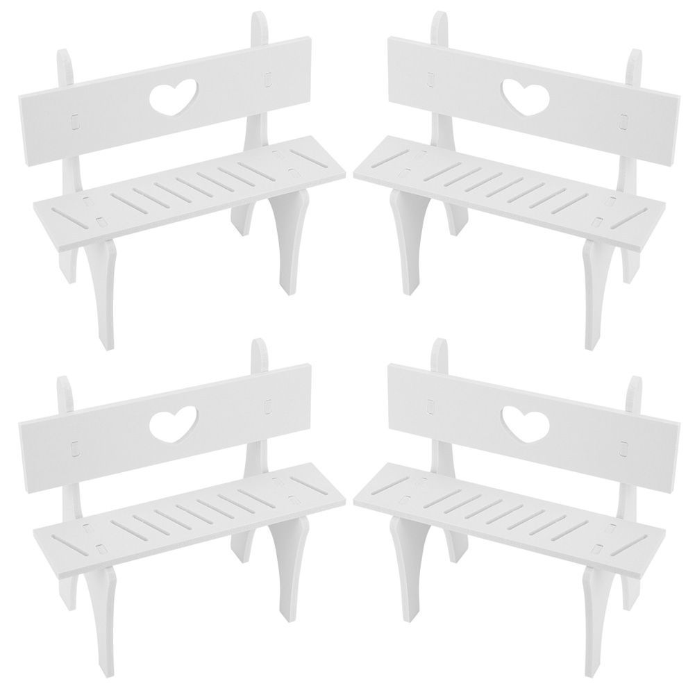4Pcs/Set Hanging Foot Doll Small Chair Stool Art Crafts Ornament for Desktop view 4