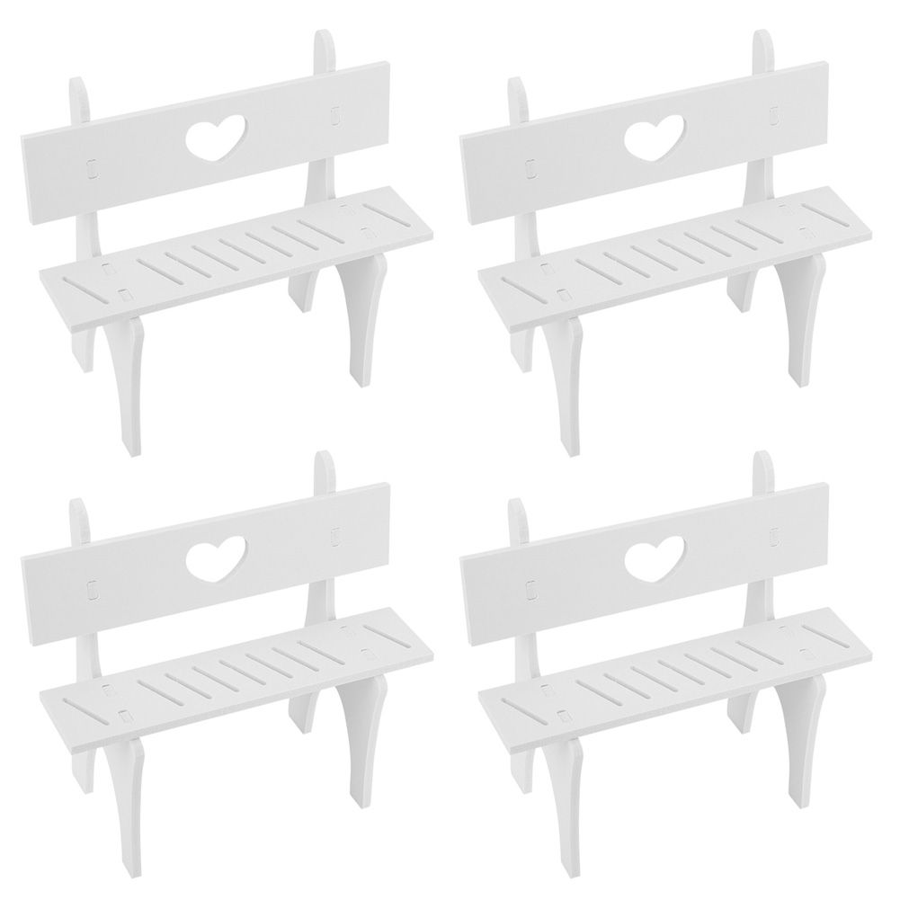4Pcs/Set Hanging Foot Doll Small Chair Stool Art Crafts Ornament for Desktop view 6