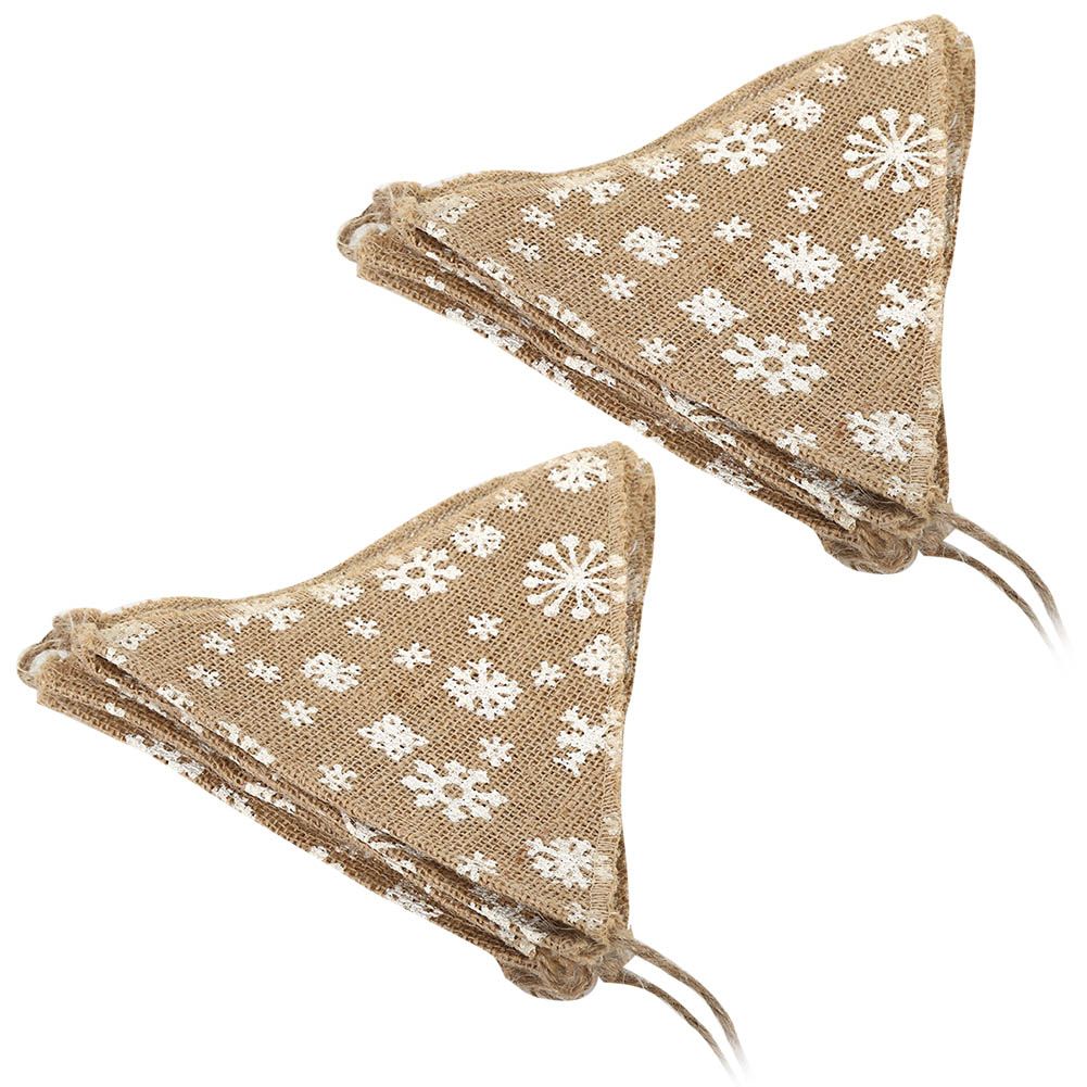 2PCS Christmas Snowflake Pattern Banners Hanging Pull Flags DIY String Pennant view 3