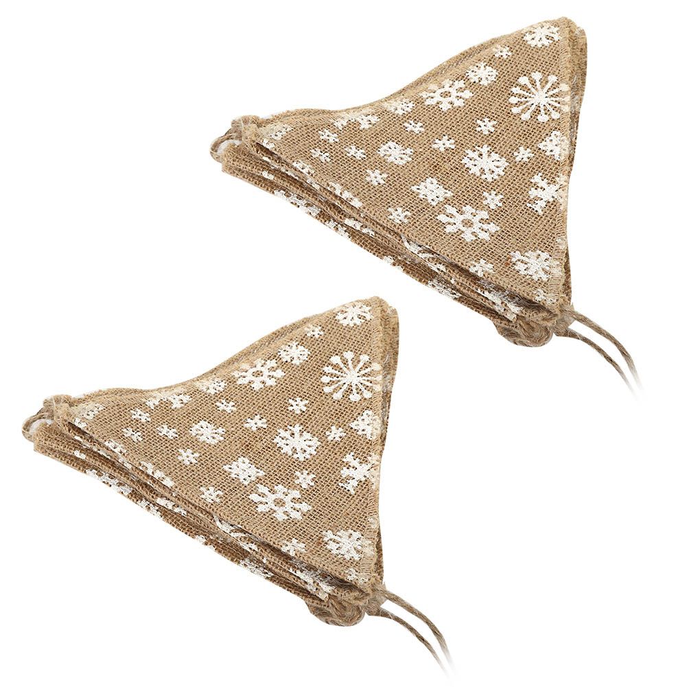 2PCS Christmas Snowflake Pattern Banners Hanging Pull Flags DIY String Pennant view 7