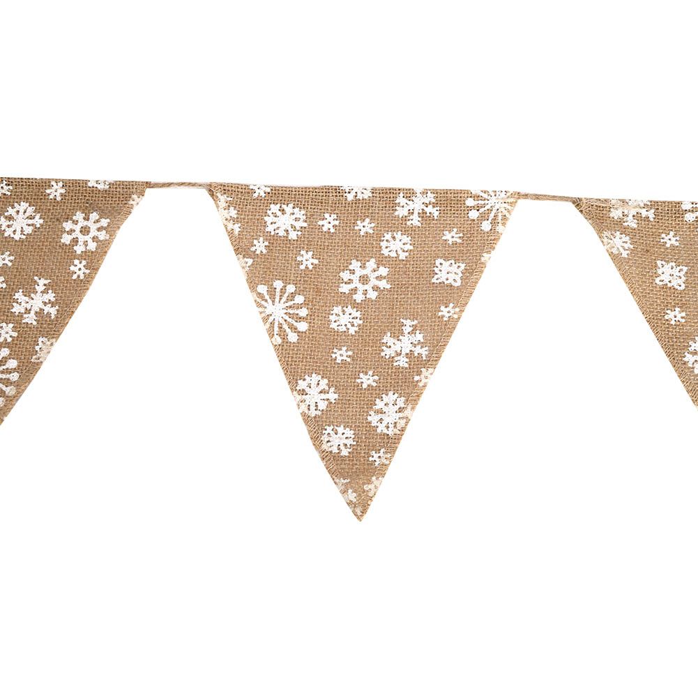 2PCS Christmas Snowflake Pattern Banners Hanging Pull Flags DIY String Pennant view 12