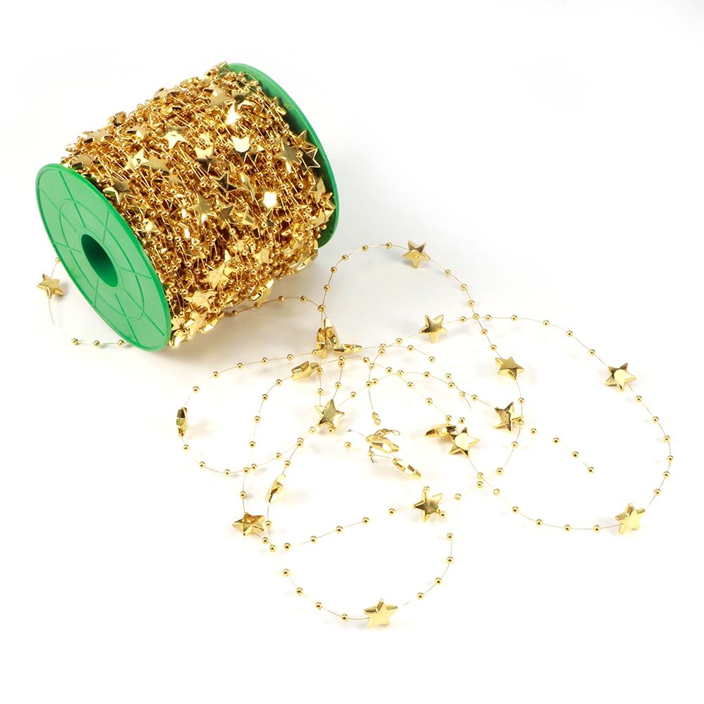 DIY Star Faux Pearls Beads String Garland for Christmas Tree Wedding Party view 4