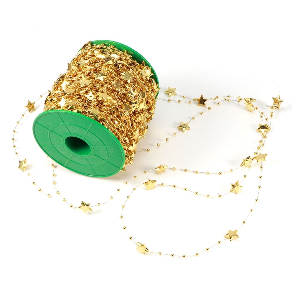 DIY Star Faux Pearls Beads String Garland for Christmas Tree Wedding Party view 5