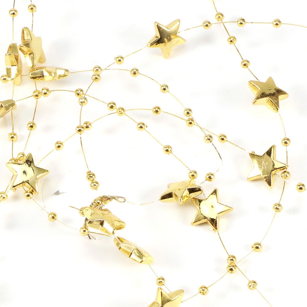 DIY Star Faux Pearls Beads String Garland for Christmas Tree Wedding Party view 11