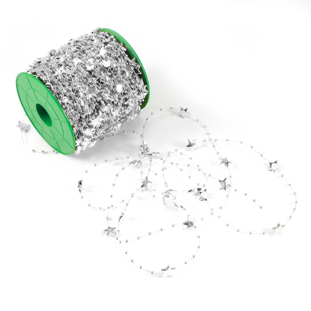 DIY Star Faux Pearls Beads String Garland for Christmas Tree Wedding Party view 4