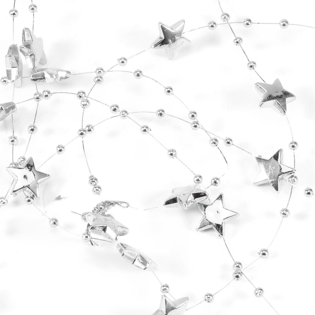 DIY Star Faux Pearls Beads String Garland for Christmas Tree Wedding Party view 11