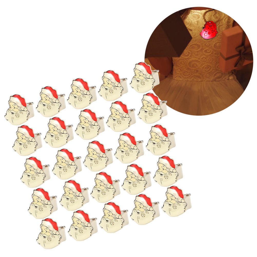 25pcs Brooch Pin Badge Christmas Theme LED Luminous Party DIY DecorationSanta view 10