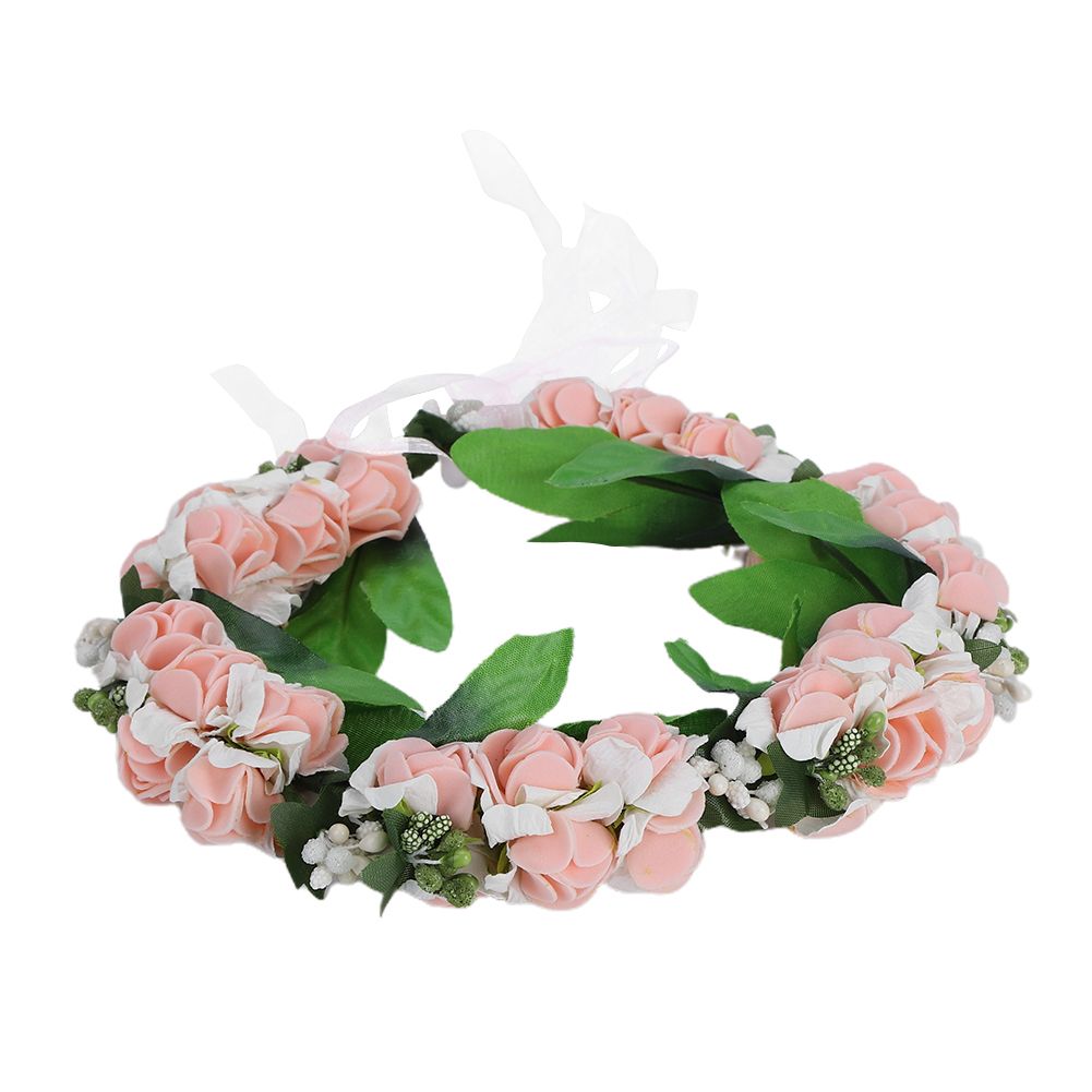 Artificial Flower Wreath Crown Garland Headband Girl Hair Accessories Headwear view 2