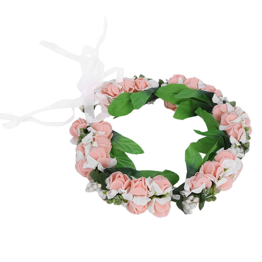 Artificial Flower Wreath Crown Garland Headband Girl Hair Accessories Headwear view 3