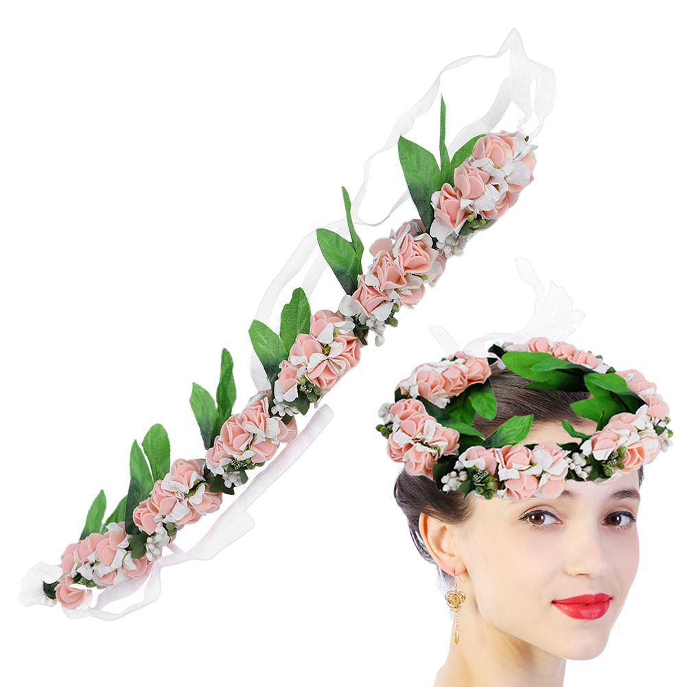 Artificial Flower Wreath Crown Garland Headband Girl Hair Accessories Headwear view 10