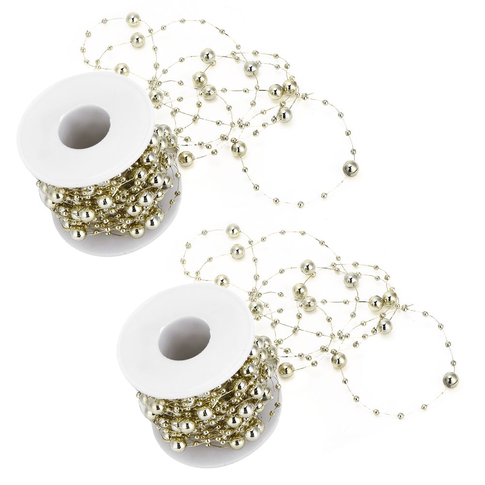 2Pcs ABS FivePointed Star Pearls Beads String for Wedding Bridal Bouquet
