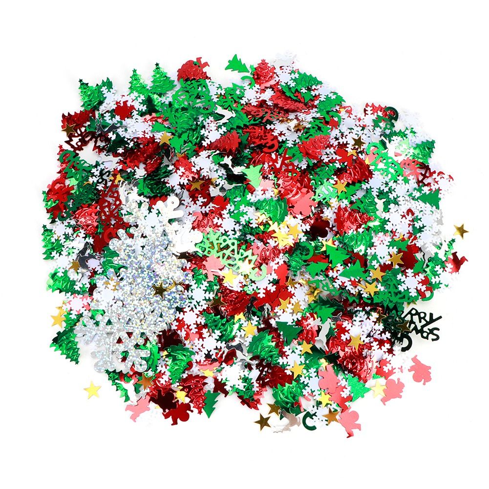 2 Bags Christmas Snowflakes Deer Shaped Confetti Gifts Festive Party view 2