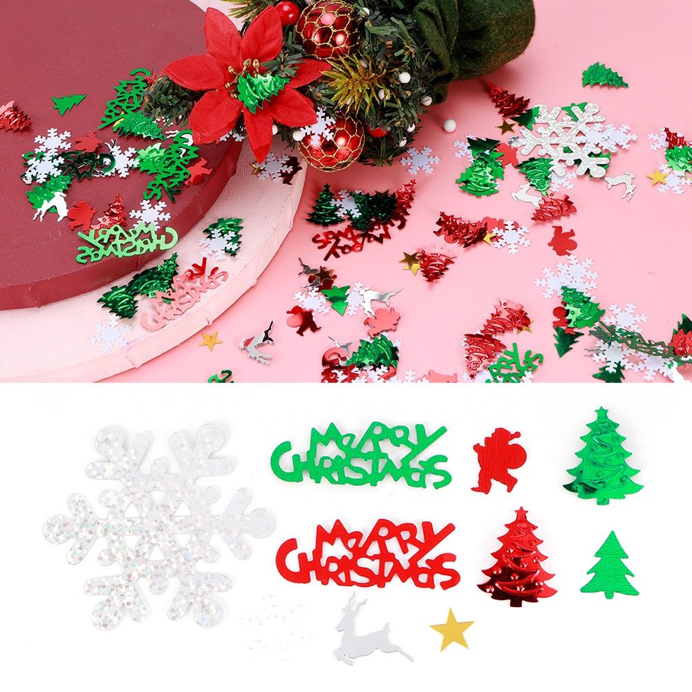 2 Bags Christmas Snowflakes Deer Shaped Confetti Gifts Festive Party view 9