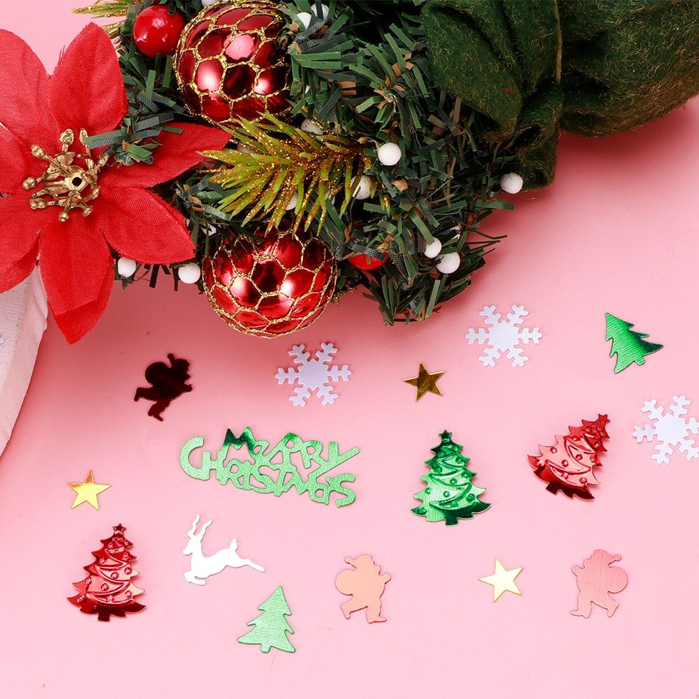 2 Bags Christmas Snowflakes Deer Shaped Confetti Gifts Festive Party view 11
