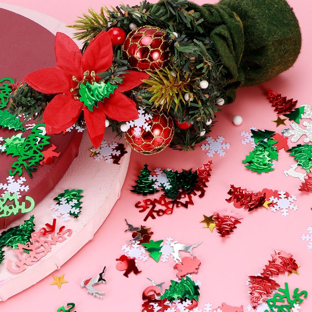 2 Bags Christmas Snowflakes Deer Shaped Confetti Gifts Festive Party view 12