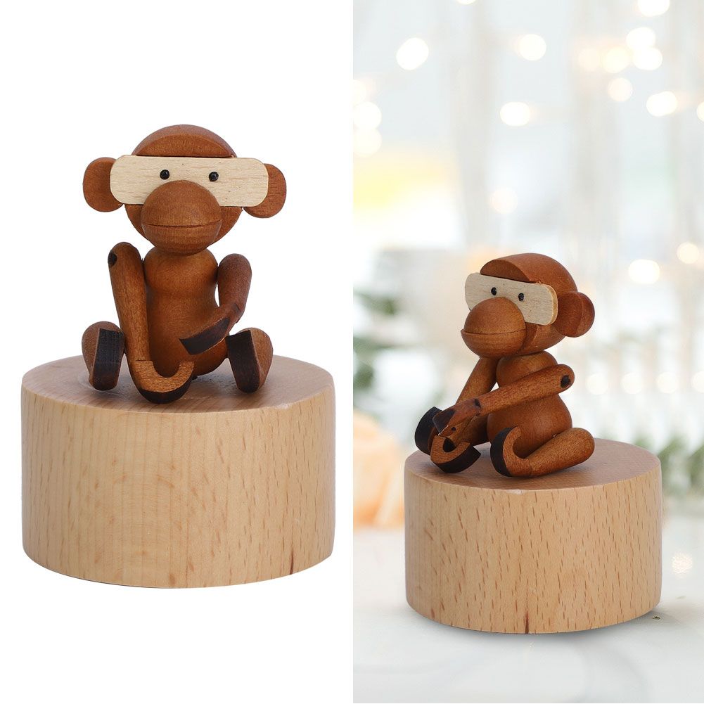 Animal Wooden Clockwork Music Boxes Children Kid Birthday Holiday Gifts view 10