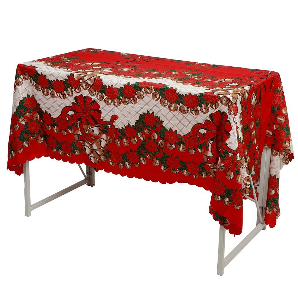 Christmas Polyester Printing Anti Fouled Dinner Tablecloth Cover Decor for