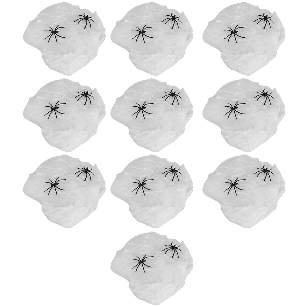 10Bags Spiders Webs Cobweb Halloween Decorations Bar Haunted House KTV Scene view 2