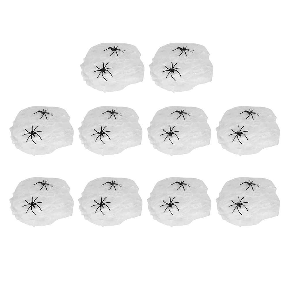 10Bags Spiders Webs Cobweb Halloween Decorations Bar Haunted House KTV Scene view 3