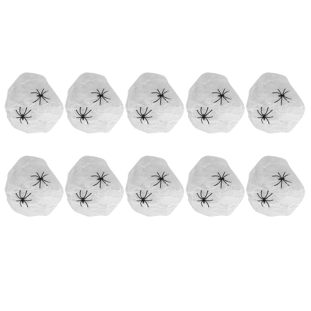 10Bags Spiders Webs Cobweb Halloween Decorations Bar Haunted House KTV Scene view 5