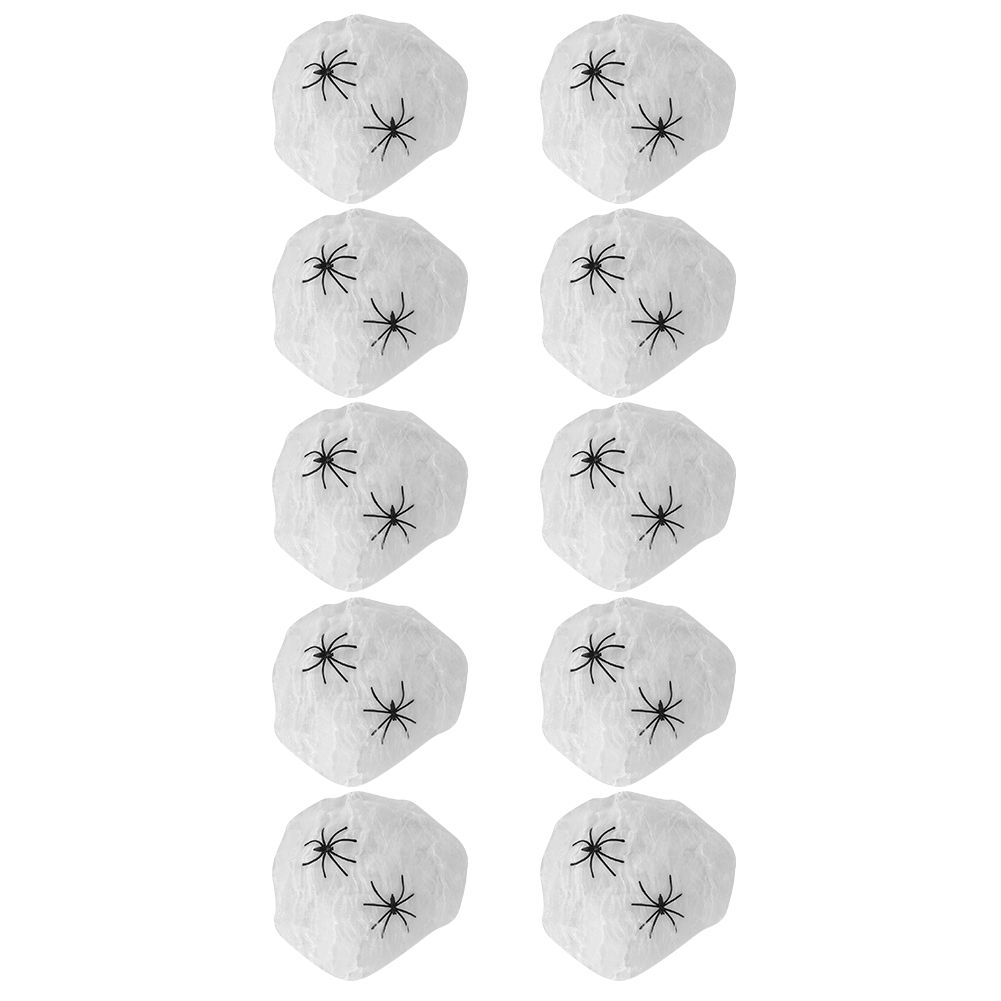 10Bags Spiders Webs Cobweb Halloween Decorations Bar Haunted House KTV Scene view 6
