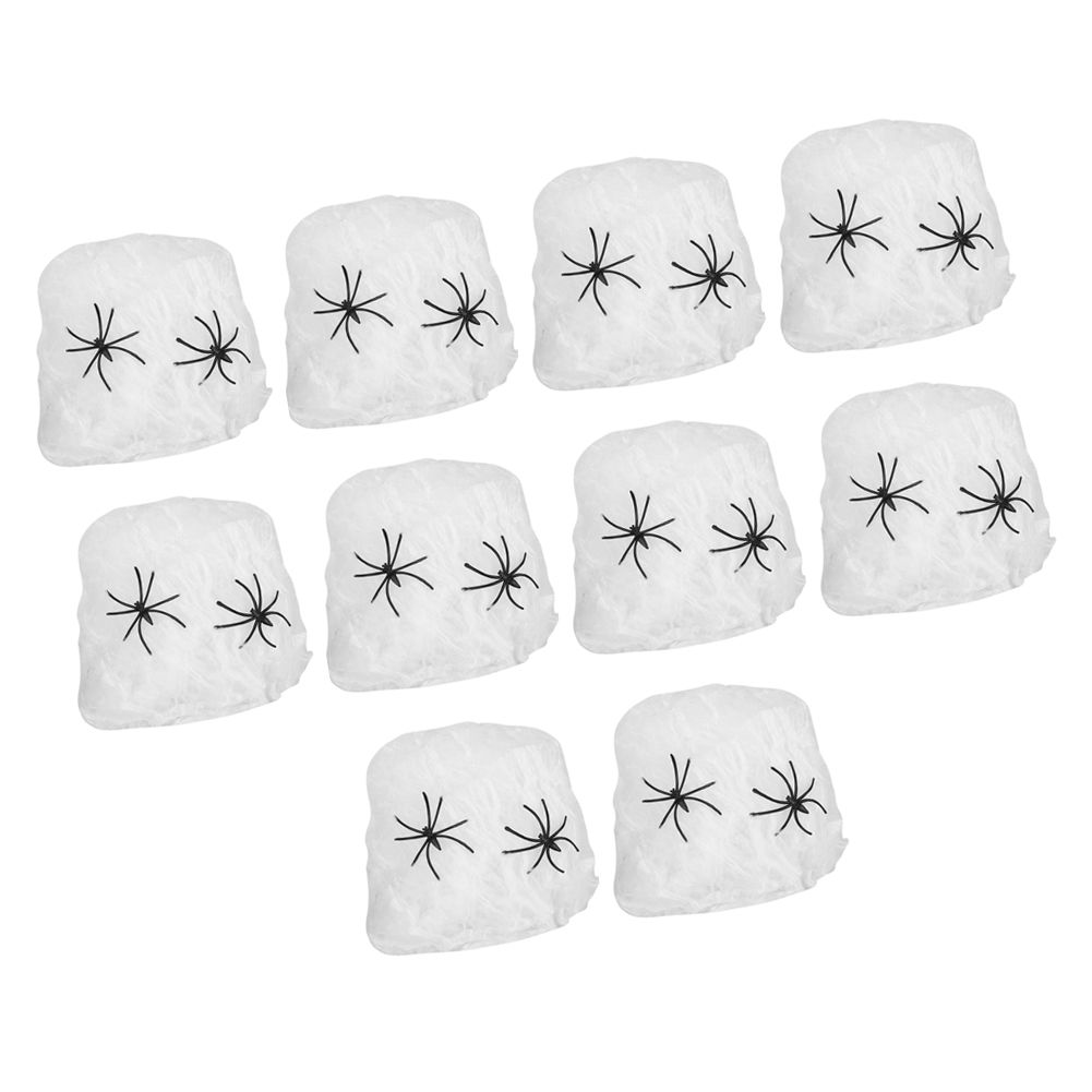 10Bags Spiders Webs Cobweb Halloween Decorations Bar Haunted House KTV Scene view 8