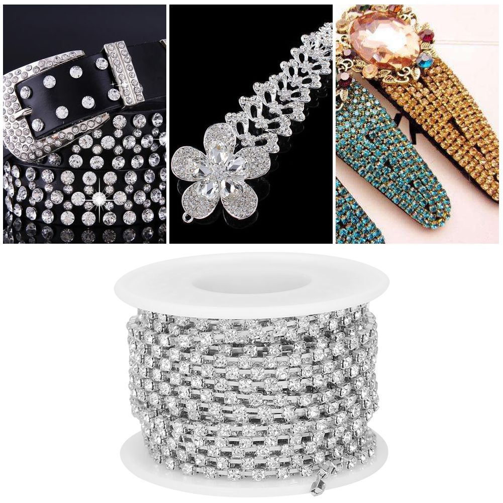 10 Yards/Roll Rhinestones Chain DIY Crafts Clothes Sewing Decoration Accessory view 9