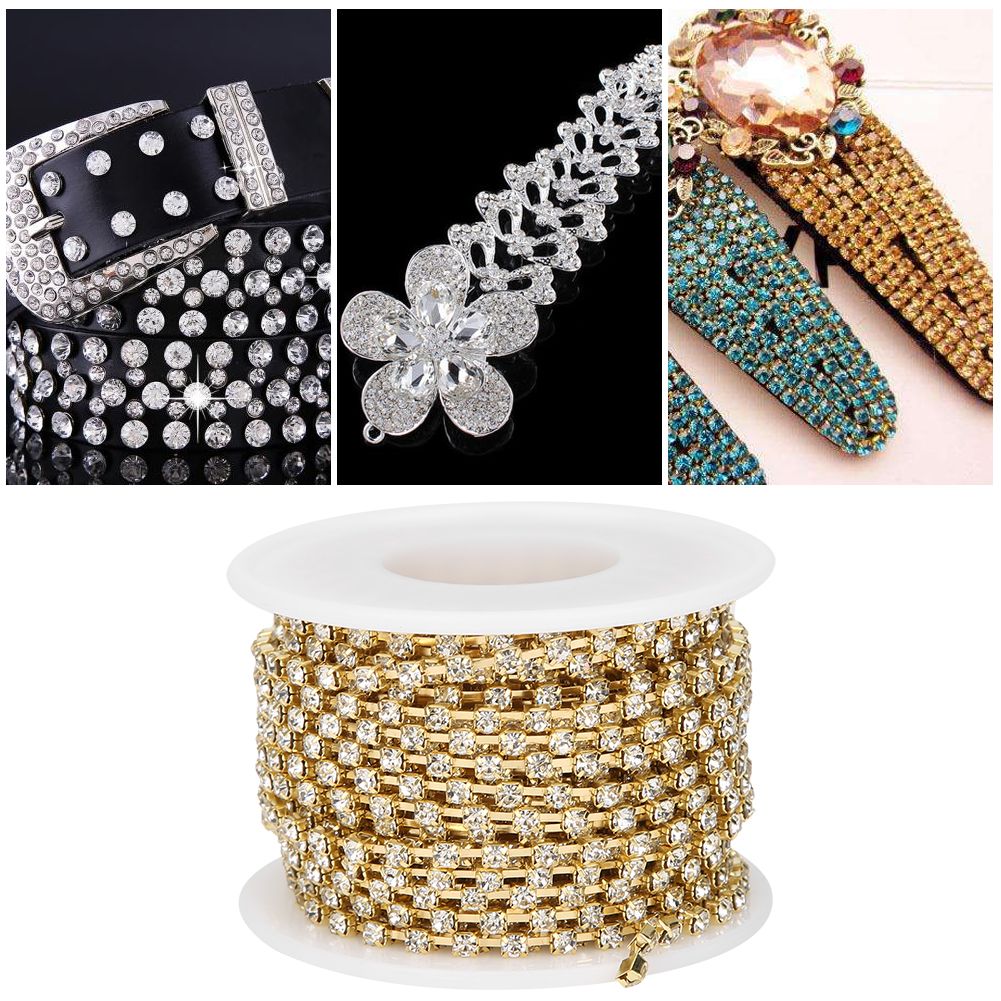 10 Yards/Roll Rhinestones Chain DIY Crafts Clothes Sewing Decoration Accessory view 9