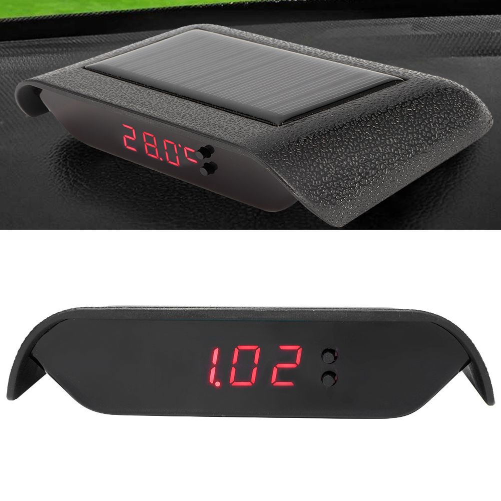 Solar Power Clock Portable LED Luminous Digital Clock for Vehicle Auto Car view 10
