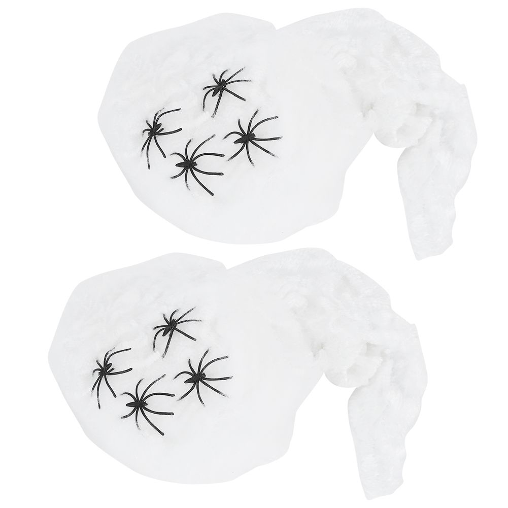 2Bags Halloween Spiders Webs Decorations Super Stretch Cobwebs for Indoor